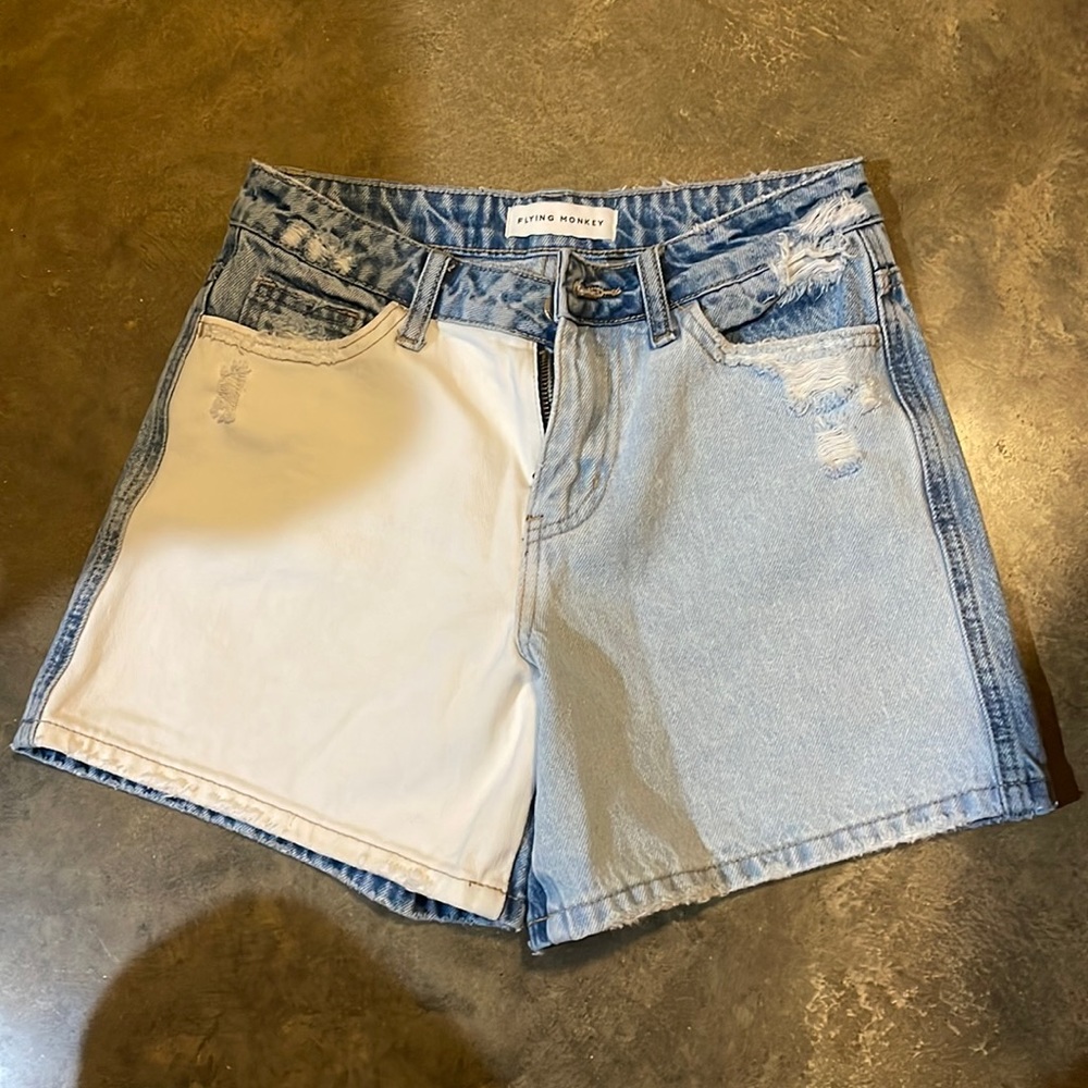 super cute flying monkey jean shorts